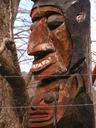 Totem pole faces.
